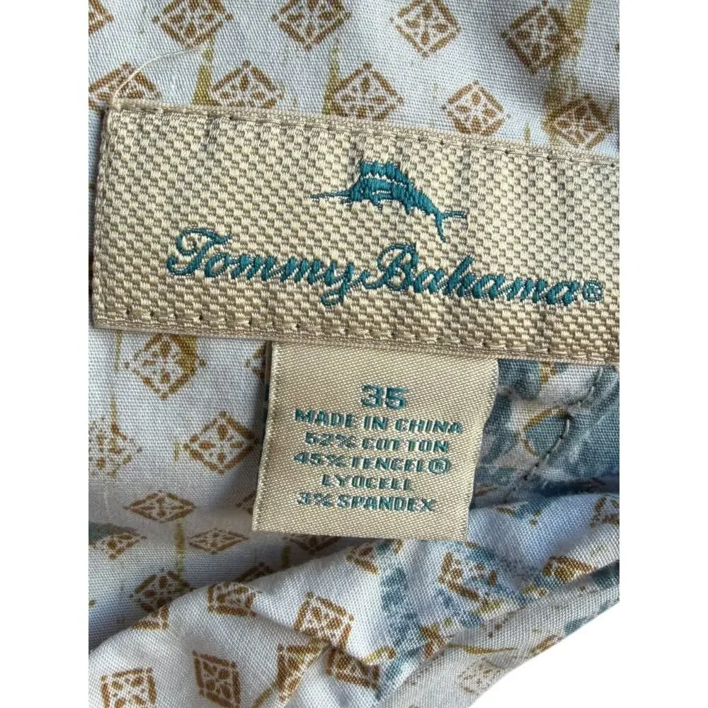 Tommy Bahama Men’s Brown Chino Shorts Size 35 Classic Casual Flat Front